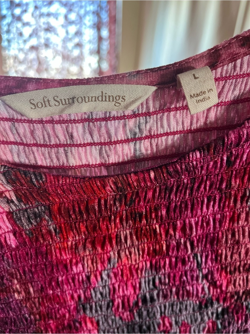 Soft Surroundings Beunissima Floral Smocked Maxi Dress - Size L Like New - Picture 3 of 3